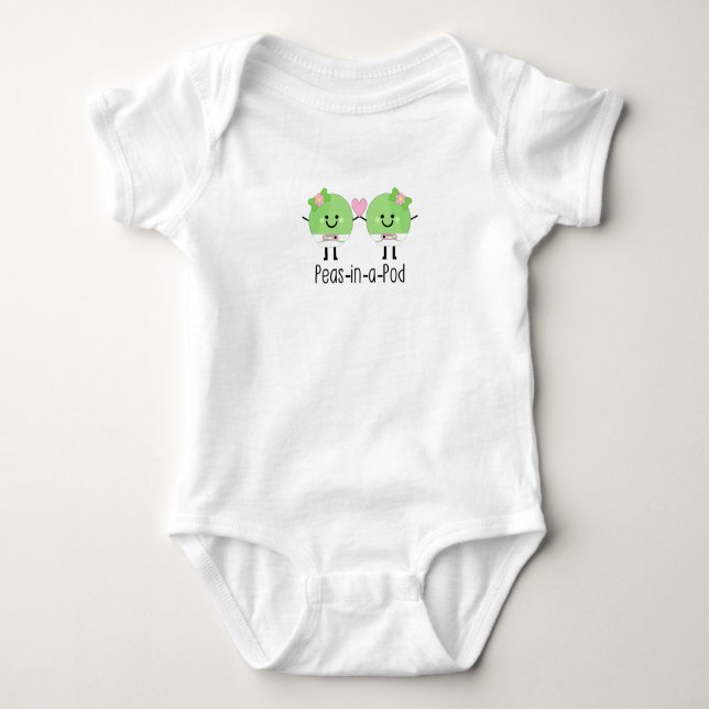 Sweet Pea Baby Twin Girls Bodysuit (Front)