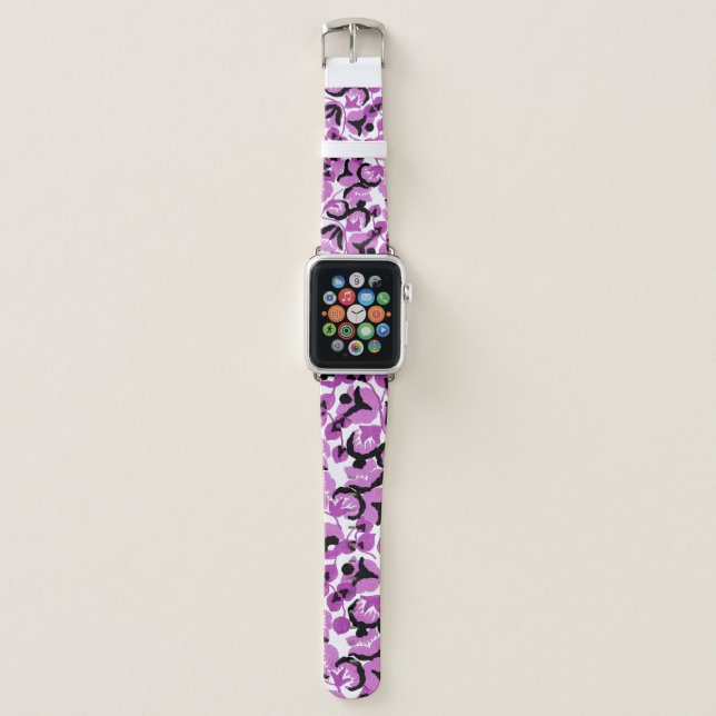 Sweet Pea (Berry) Fine Art Apple Watch Band (Front)