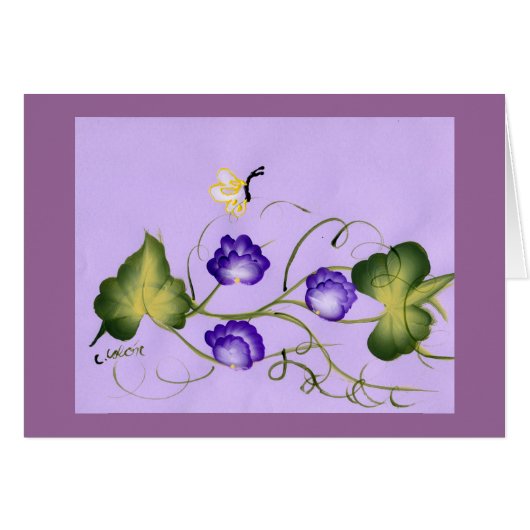 Sweet Pea Blossom and Butterfly Cards (Front Horizontal)