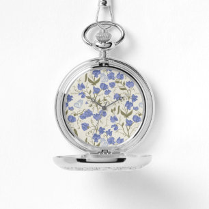 Sweet pea blue and cream cottagecore design watch