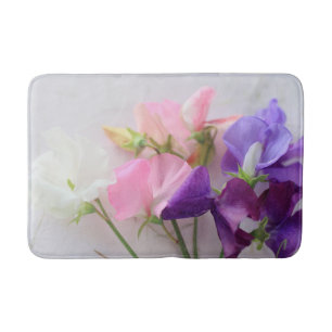 Sweet pea bouquet bathroom mat