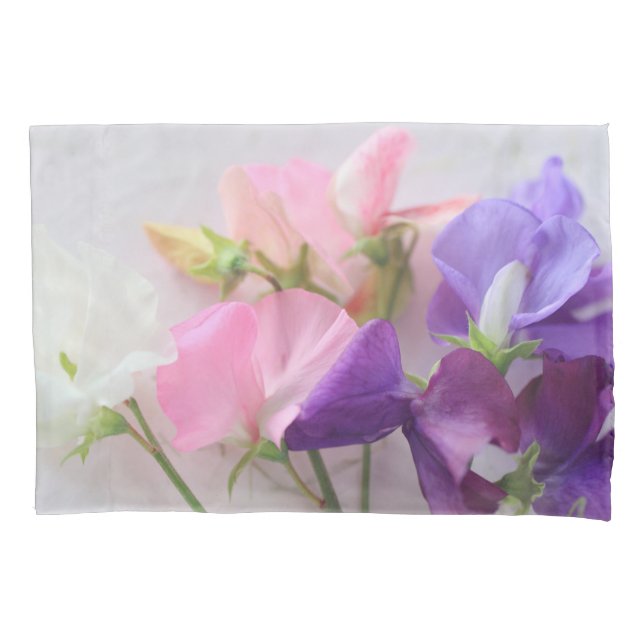 Sweet pea bouquet pillow case (Front)