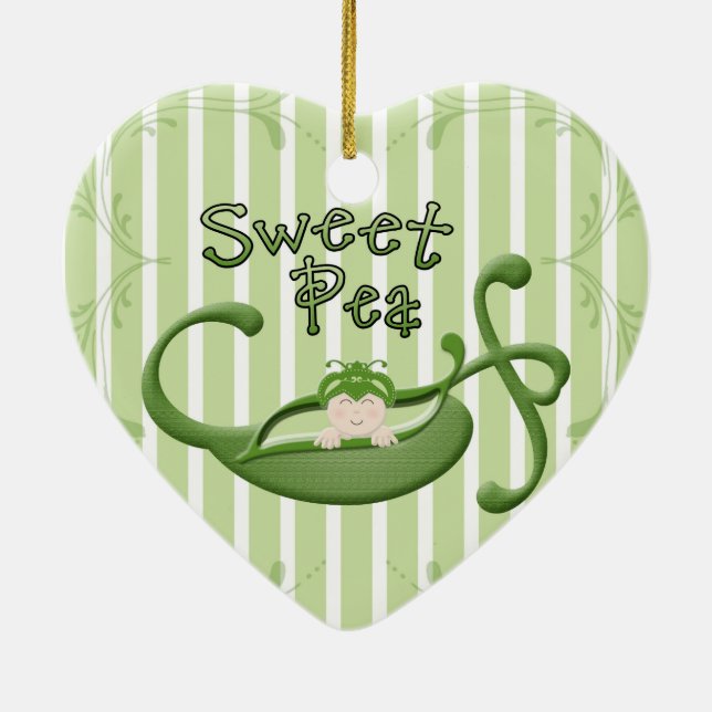 Sweet Pea Ceramic Ornament (Back)