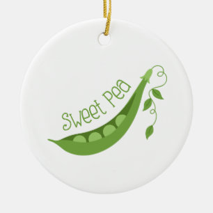 Sweet Pea Ceramic Ornament