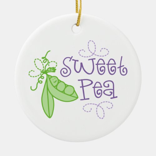 Sweet Pea Ceramic Ornament