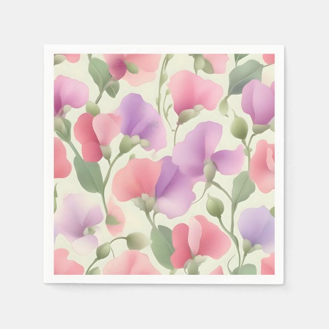 Sweet Pea Charming Retro Pastel Napkins (Front)