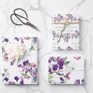 PRETTY SPRING FLOWERS FLORAL WRAPPING PAPER SHEETS