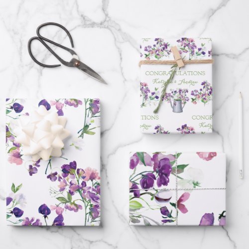 Sweet Pea Congratulations Wrapping Paper Sheets