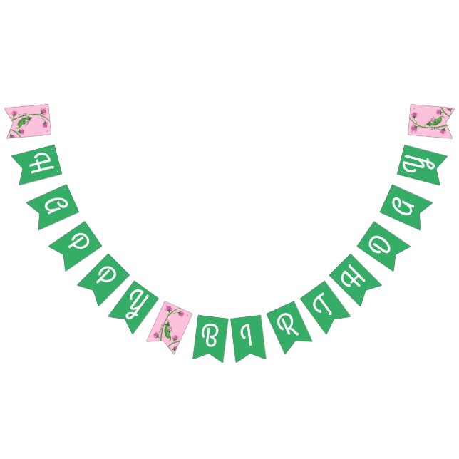 Sweet Pea Cute 1st Birthday Party Bunting Flags (All)