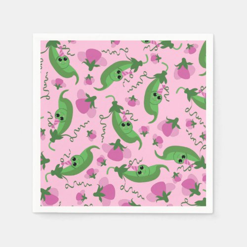 Sweet Pea Cute 1st Birthday Party Napkins