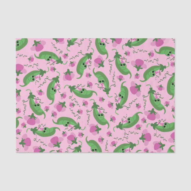 Sweet Pea Cute 1st Birthday Party Tissue Paper (Front)