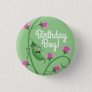Sweet Pea Cute Kid's Birthday Party Button