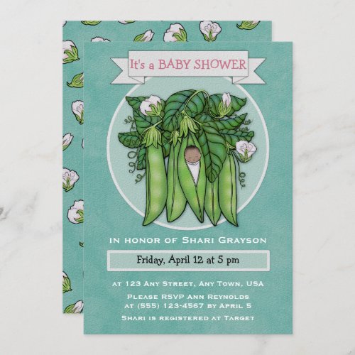 Sweet Pea Ethnic Baby Shower Invitation