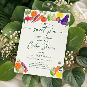 Sweet Pea Farmer's Market Baby Shower Invitation