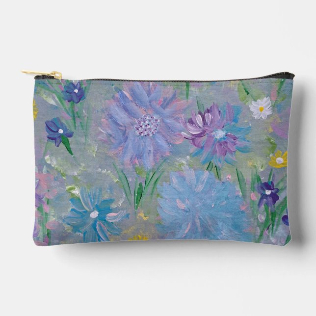 Sweet Pea Floral Accessories Pouch (Front)