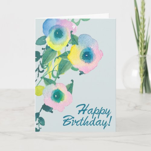 Sweet Pea Floral Birthday Card