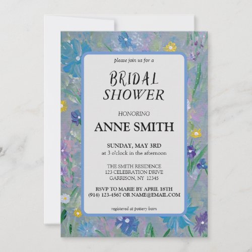 Sweet Pea Floral Bridal Shower Invitation 