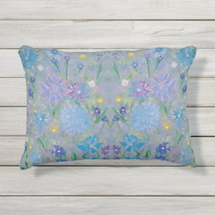 Sweet Pea Floral Outdoor Accent Pillow 16"x12"