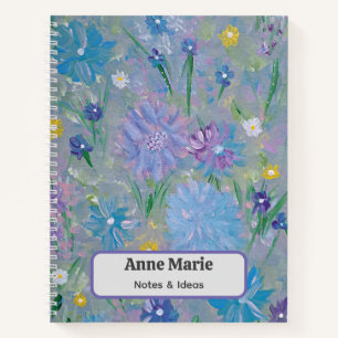 Sweet Pea Floral Personalized Note Book