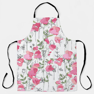 Sweet Pea: Floral Summer Texture. Apron