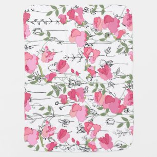 Sweet Pea: Floral Summer Texture. Baby Blanket