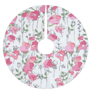 Sweet Pea: Floral Summer Texture. Brushed Polyester Tree Skirt
