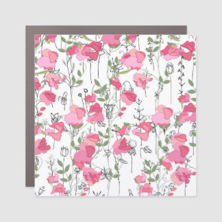 Sweet Pea: Floral Summer Texture. Car Magnet