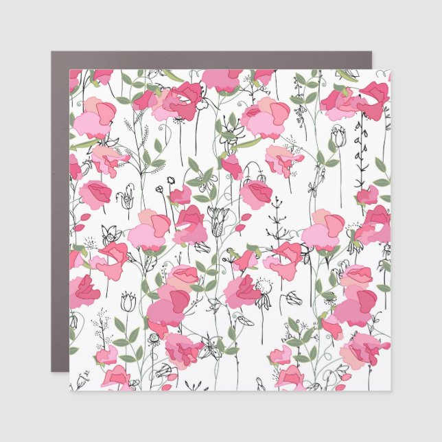 Sweet Pea: Floral Summer Texture. Car Magnet (Front)