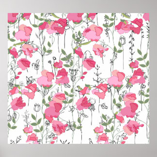 Sweet Pea: Floral Summer Texture. Poster