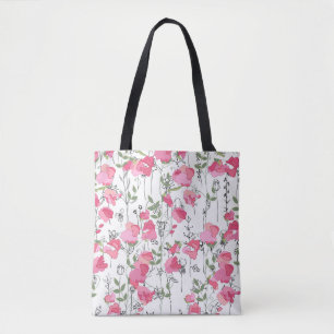 Sweet Pea: Floral Summer Texture. Tote Bag