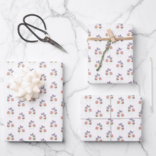Sweet Pea Floral Watercolor Wrapping Paper