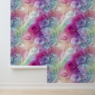 Sweet pea floral whimsical flower wall mural wallpaper 