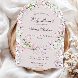 Sweet Pea flower Baby brunch elegant lavender Invitation