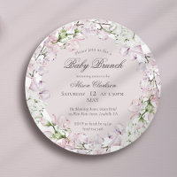 Sweet Pea flower Baby brunch elegant Round