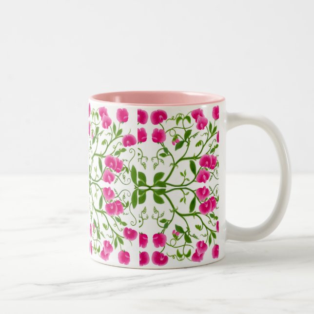 Sweet Pea Flower Vines Mug (Right)