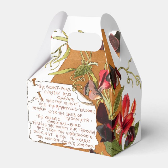 Sweet Pea Flowers Bermuda Floral Poem Favor Box (Back Side)