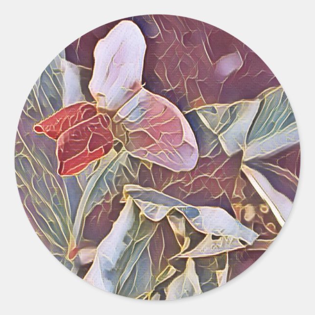 SWEET PEA FLOWERS    CLASSIC ROUND STICKER (Front)