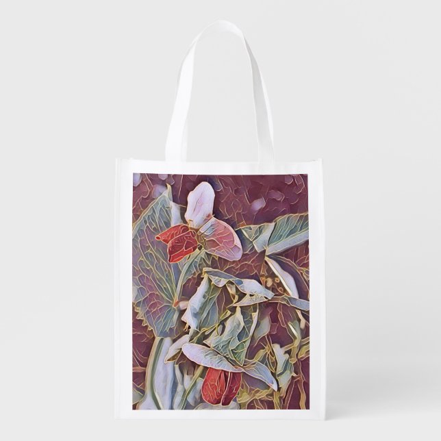 SWEET PEA FLOWERS   GROCERY BAG (Front)