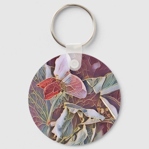 SWEET PEA FLOWERS    KEYCHAIN