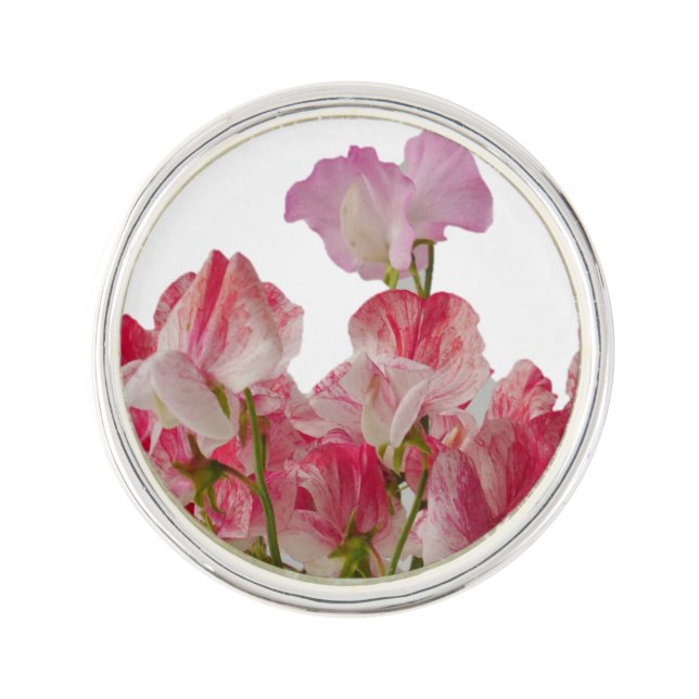 Sweet Pea Flowers Lapel Pin (Front)