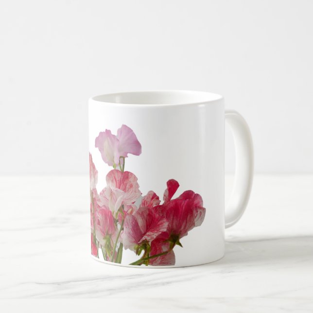 Sweet Pea Flowers Mug (Front Right)