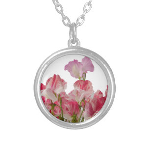 Sweet Pea Flowers Necklace