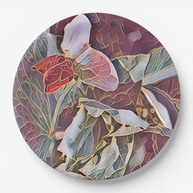 SWEET PEA FLOWERS   PAPER PLATES (Front)