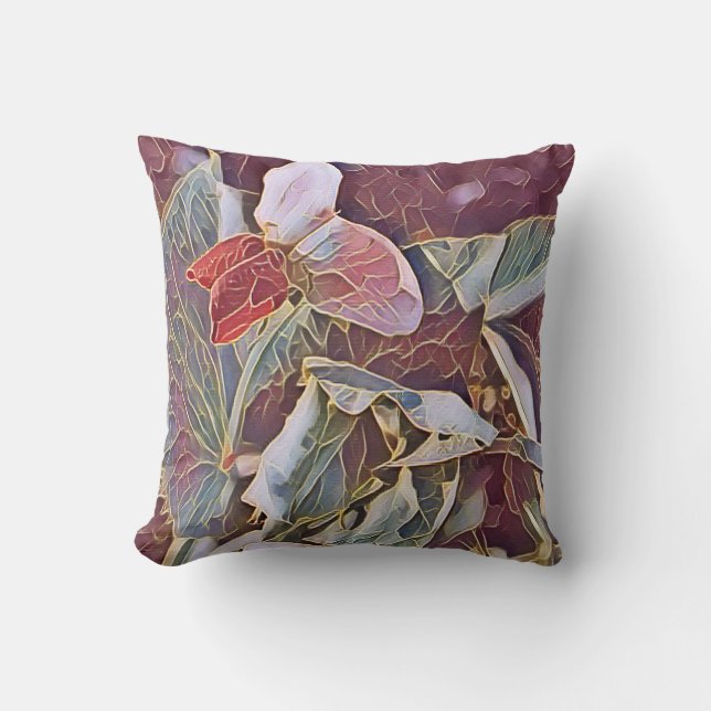 SWEET PEA FLOWERS   THROW PILLOW (Front)