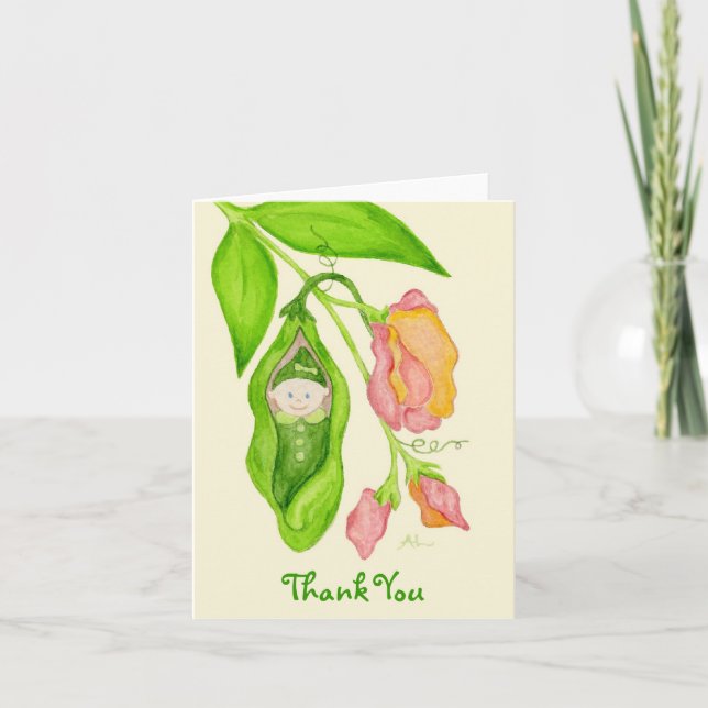 Sweet Pea Girl Thank You Notecard (Front)