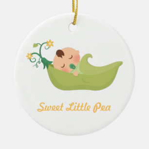 Sweet Pea in a Pod Baby Boy Nursery Room Decor Ceramic Ornament