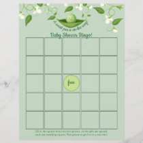 Sweet Pea in a Pod Baby Shower Bingo Game card