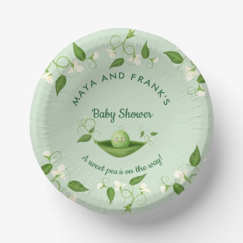 Sweet Pea in a Pod Baby Shower  Paper Bowls