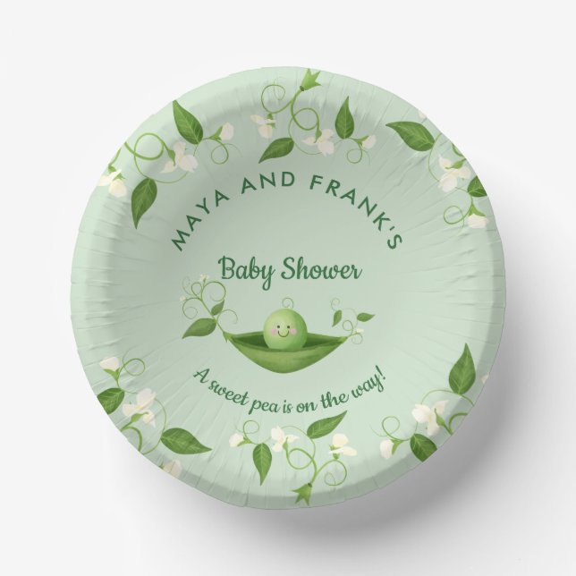 Sweet Pea in a Pod Baby Shower  Paper Bowls (Front)