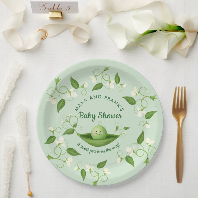 Sweet Pea in a Pod Baby Shower    Paper Plates (Wedding)